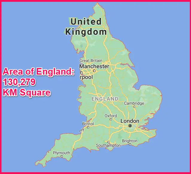 Area of England compared to Cyprus