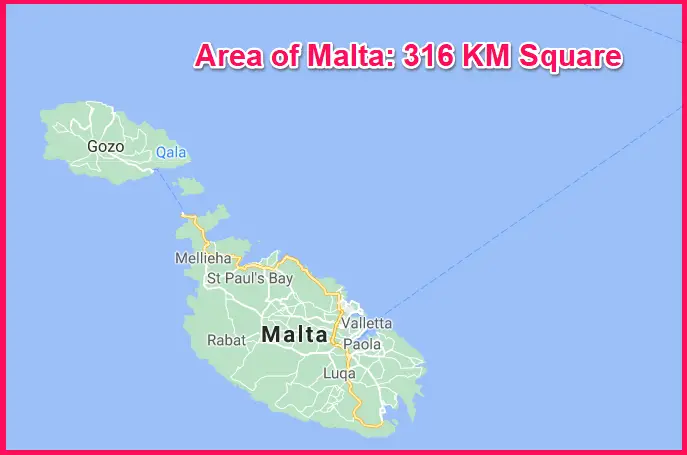Area of Malta compared to Cyprus