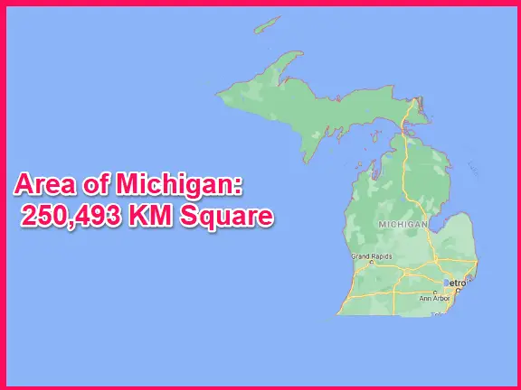 Area of Michigan compared to Greece