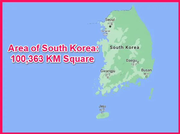 Area of South Korea compared to Greece