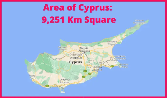 Area of Cyprus Compared to Zimbabwe