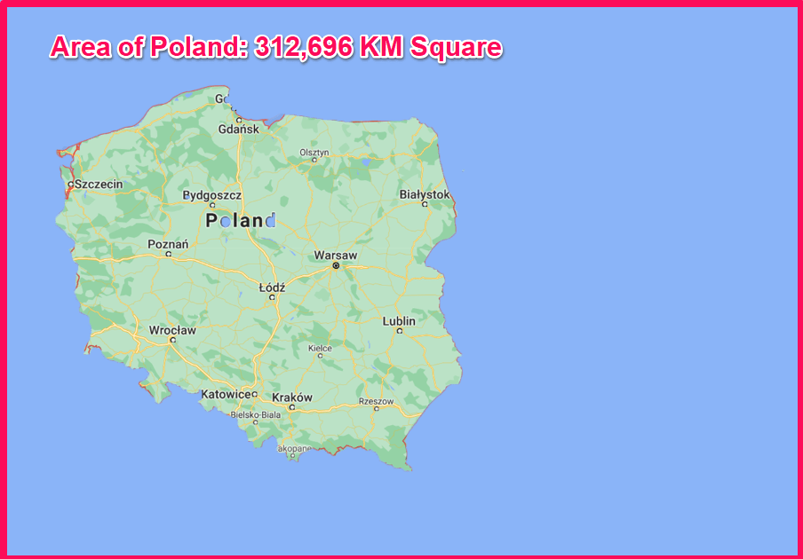 Area of Poland compared to Ireland