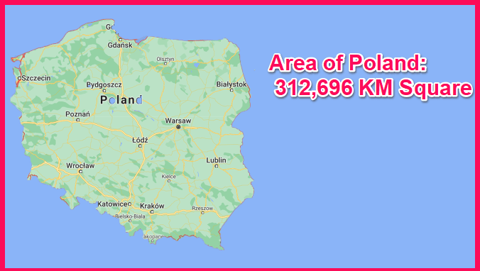 Area of Poland compared to Latvia