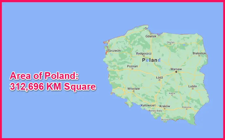 Area of Poland compared to Romania