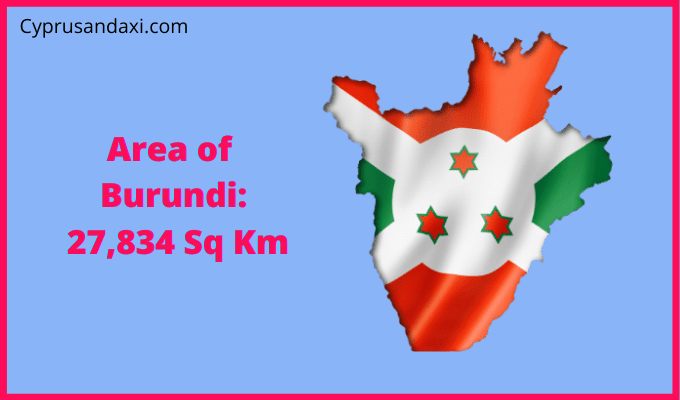 Area of Burundi compared to the area of the United States of America