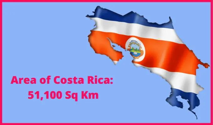 Area of Costa Rica compared to Texas