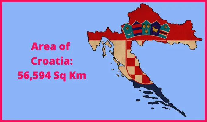 Area of Croatia compared to the area of the USA