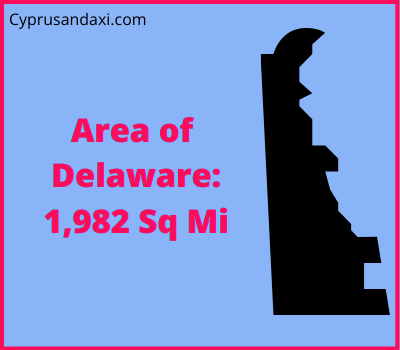 Area of Delaware compared to Texas
