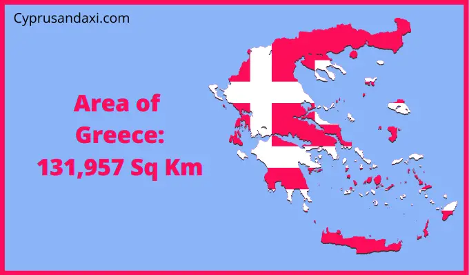 Area of Greece compared to the area of the United States of America