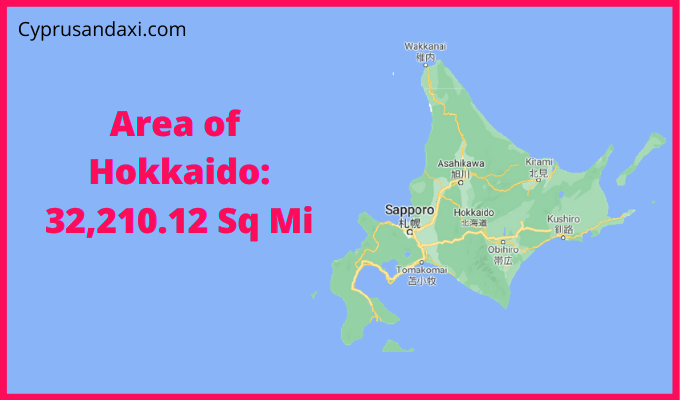 Area of Hokkaido compared to Texas
