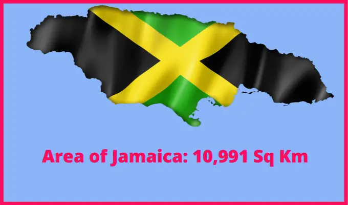 Area of Jamaica compared to Texas