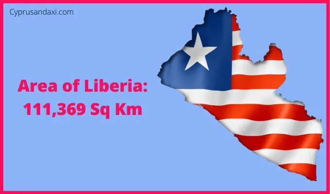 Area of Liberia compared to the area of the United States of America