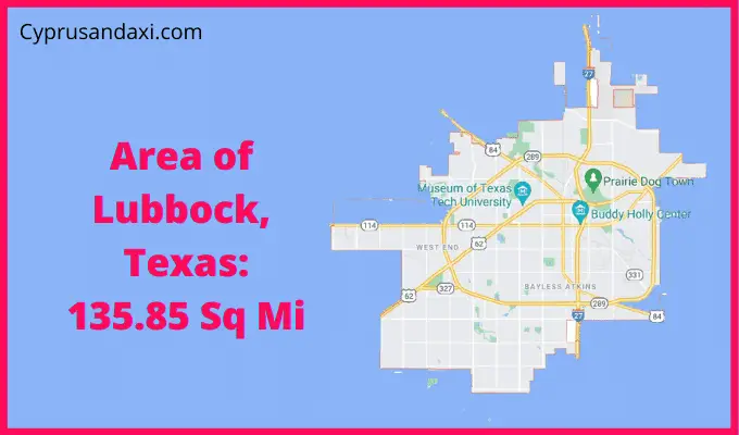 Area of Lubbock TX compared to Amarillo TX
