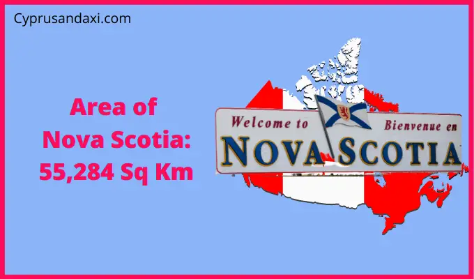 Area of Nova Scotia compared to the area of the United States of America