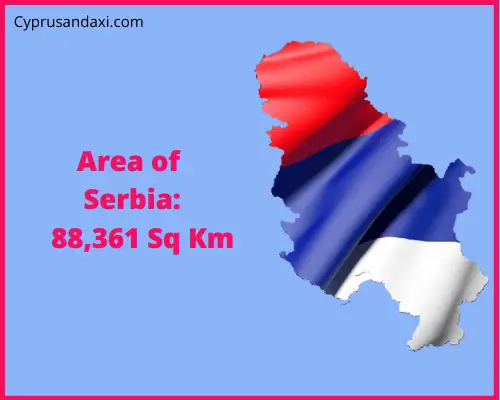Area of Serbia compared to the area of the United States of America