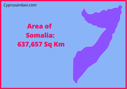 Area of Somalia compared to the area of the United States of America
