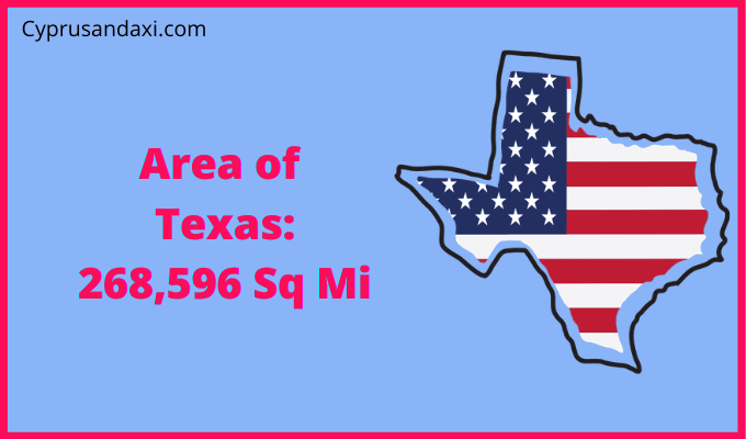 Area of Texas compared to Delaware
