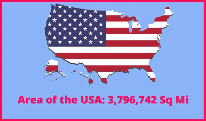 Area of the USA compared to Bosnia and Herzegovina
