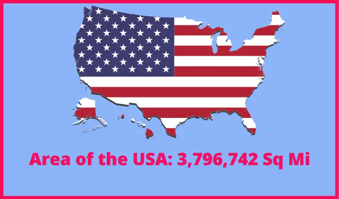 Area of the USA compared to Costa Rica