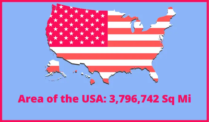 Area of the USA compared to Guyana