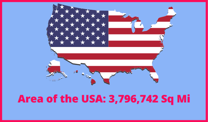 Area of the USA compared to Lithuania