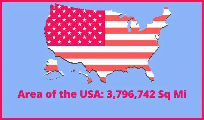 Area of the USA compared to Slovenia