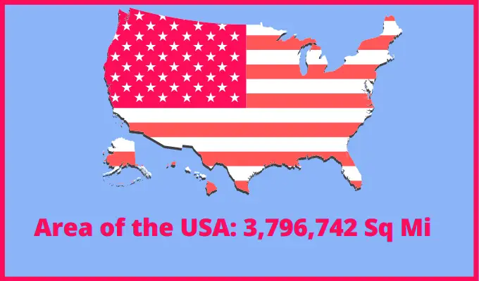 Area of the USA compared to Uruguay