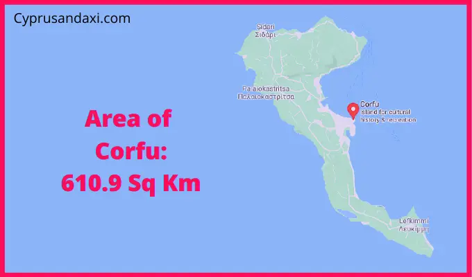 Area of Corfu compared to Fiji