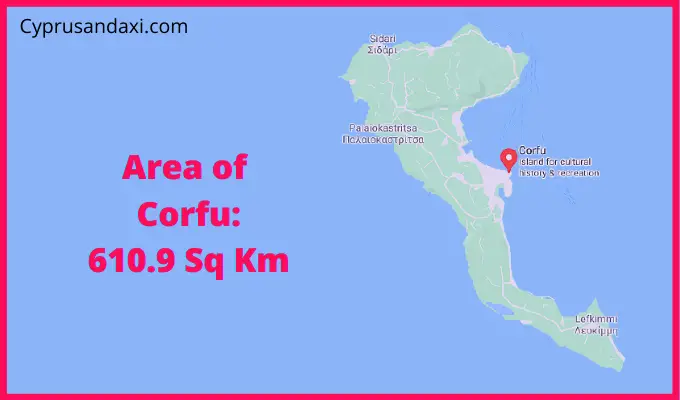 Area of Corfu compared to Jamaica