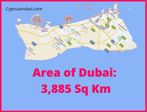 Area of Dubai compared to Corfu