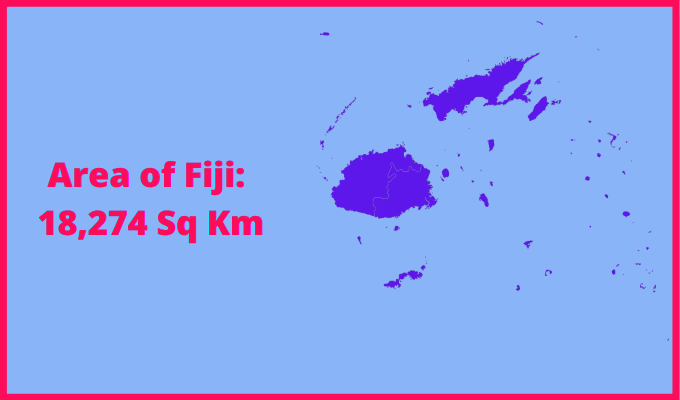 Area of Fiji compared to Corfu