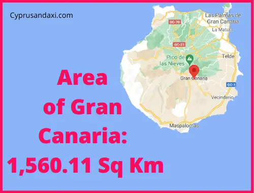 Area of Gran Canaria compared to Sardinia