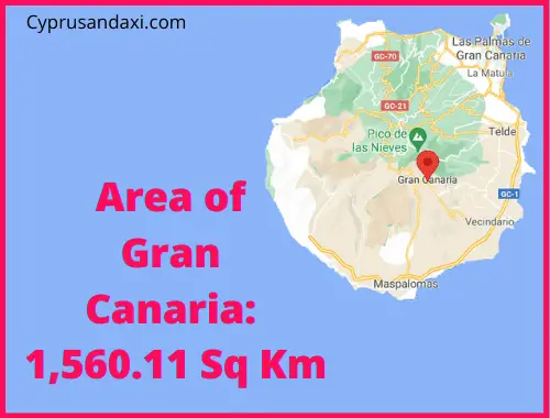 Area of Gran Canaria compared to Tenerife