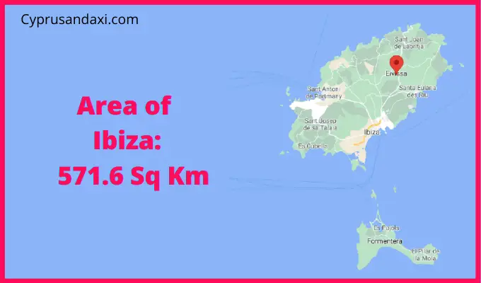 Area of Ibiza compared to Corfu