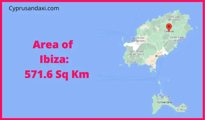 Area of Ibiza compared to Tenerife