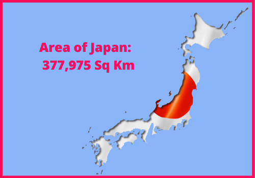 Area of Japan compared to Rhodes
