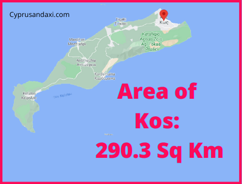 Area of Kos compared to Crete
