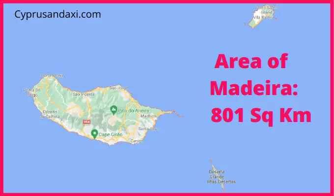Area of Madeira compared to Tenerife