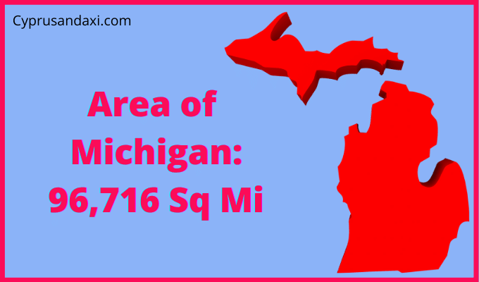 Area of Michigan compared to Texas