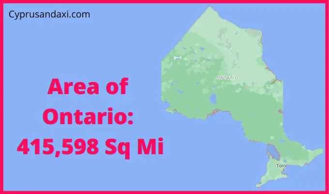 Area of Ontario compared to Texas