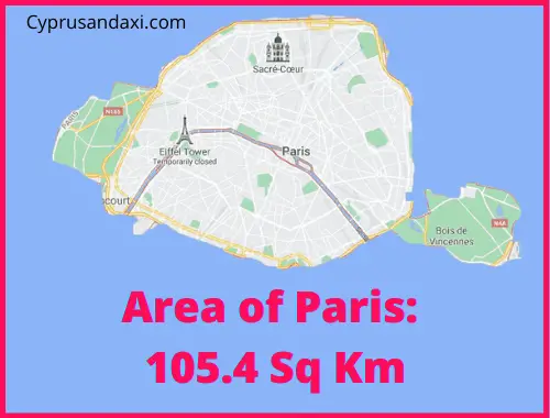 Area of Paris compared to Corfu
