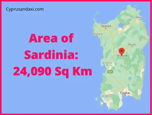 Area of Sardinia compared to Gibraltar