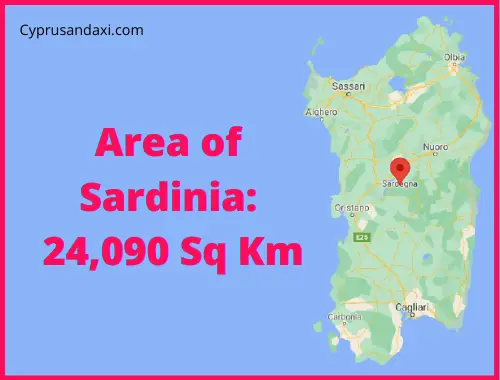 Area of Sardinia compared to Tenerife