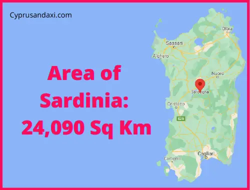 Area of Sardinia compared to Vietnam