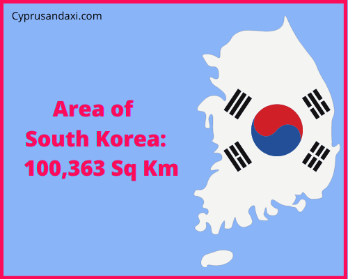 Area of South Korea compared to Texas