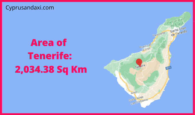 Area of Tenerife compared to Madeira
