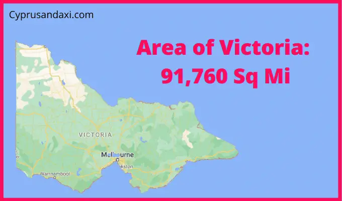 Area of Victoria compared to Texas