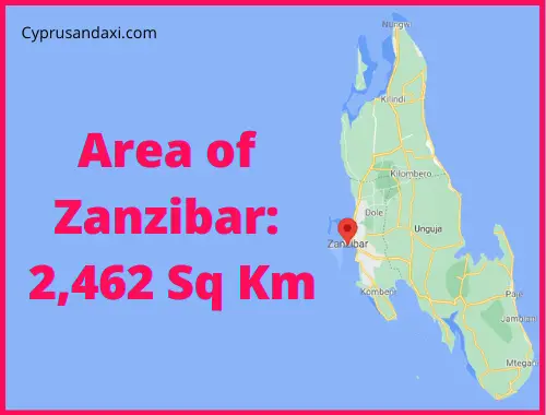 Area of Zanzibar compared to Crete