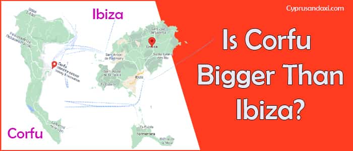 Is Corfu bigger than Ibiza