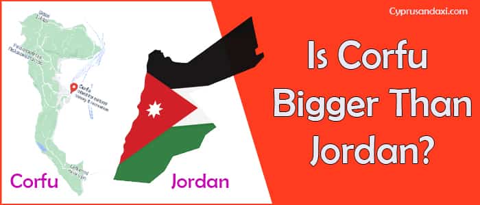 Is Corfu bigger than Jordan